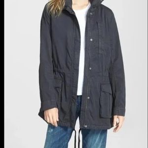 James Perse Military Yosemite Parka Hooded Jacket Cotton Faded Black Size 1/S